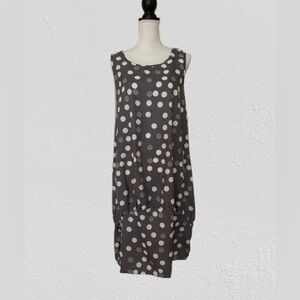 Woman’s Gray White Polka Dot Dress, Sz S.